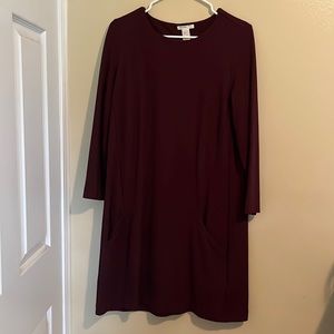 H&M mauve colored fall dress with pockets